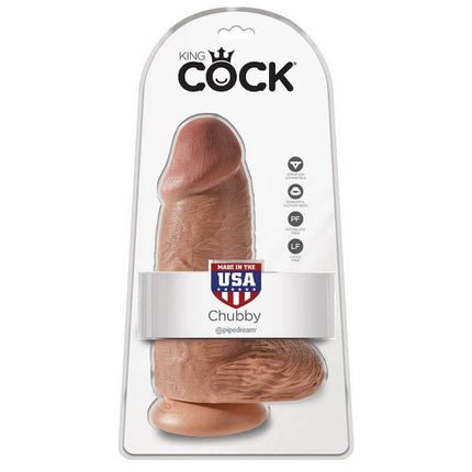 Dildo with Balls Chubby 9 Tan - Realistic