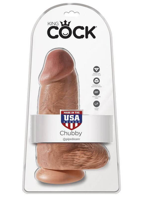 Dildo with Balls Chubby 9 Tan - Realistic