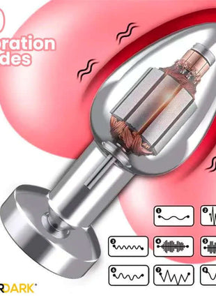 Dimpor Chrome Anal Plug with Vibration and Magnetic USB Size S