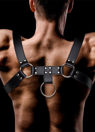 Domine Male Chest Bondage Harness Vegan Leather