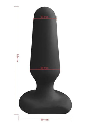 Doon Silicone Butt Plug Black smooth tapered anal toy with ergonomic design and wide base