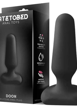 Doon Silicone Butt Plug black ergonomic body-safe silicone anal toy with tapered tip and secure base