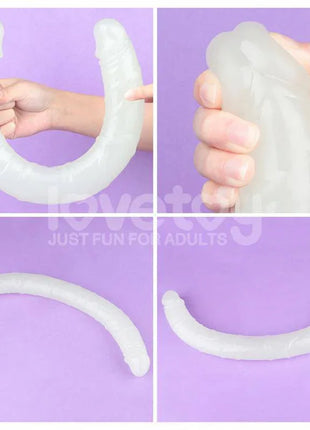 Double dildo Lumino Blue Light 18.5