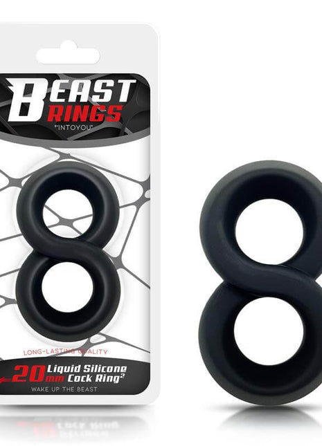 Double Penis Ring 100% Liquid Silicone 2 cm Black