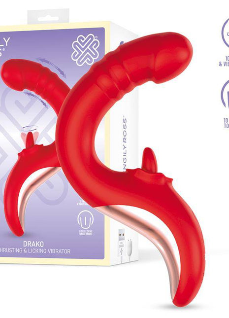 Drako Vibe Vibrator with Thrusting and Licking Tongue 360º