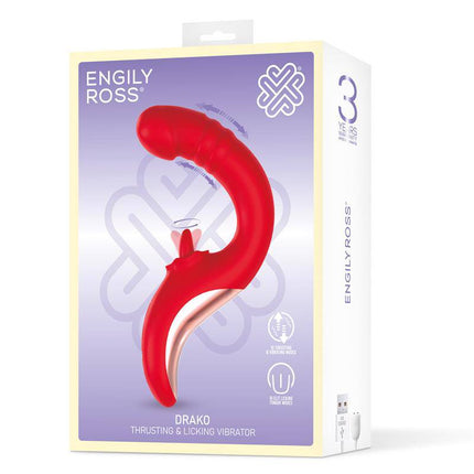 Drako Vibe Vibrator with Thrusting and Licking Tongue 360º