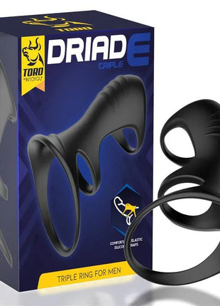 Driade Triple Ring for Men silicone black triple band stylish lightweight ring