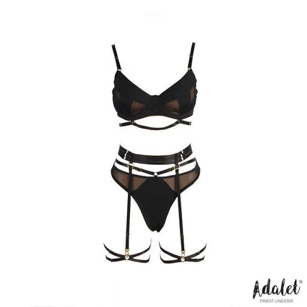 Ellie Bra, Thong, Garter Belt, and Garters Set