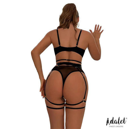 Ellie Bra, Thong, Garter Belt, and Garters Set