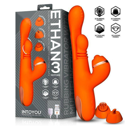 Ethan Vibrator 360º G-spot Massager with Multifunction Caps