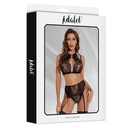 Evelyn Bra, Open Panties and Garter Set
