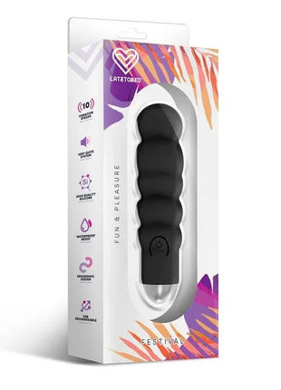 Ewon Stimulator 10 Speeds Black sleek personal pleasure device with waterproof design and rechargeable battery