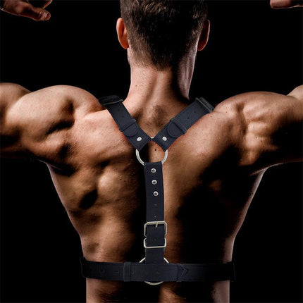Male Chest Bondage Harness Vegan Leather