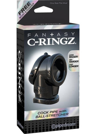 Fantasy C-Ringz Cock Pipe with Ball-Stretcher Black
