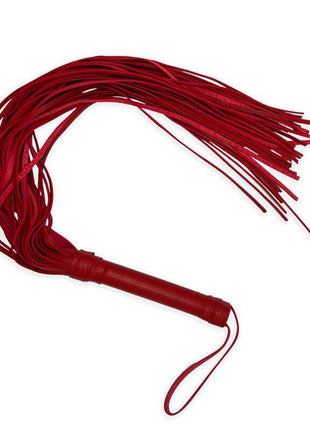 Red 69 cm Fantasy Flogger with ergonomic handle for comfortable impact play