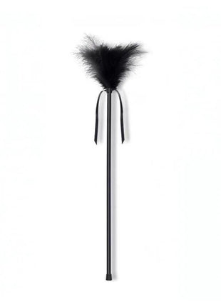 Black feather stimulator with ultra-soft feathers for sensual touch and intimate relaxation