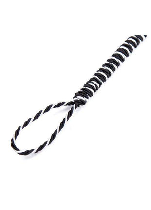 46 cm black and white feather tickler with wrapped handle for sensual teasing