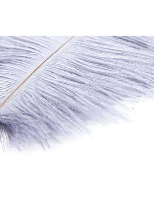 46 cm black and white feather tickler with wrapped handle for sensual teasing