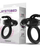 Fermax Vibrating Ring with Rabbit Black - Secretsextoys.store