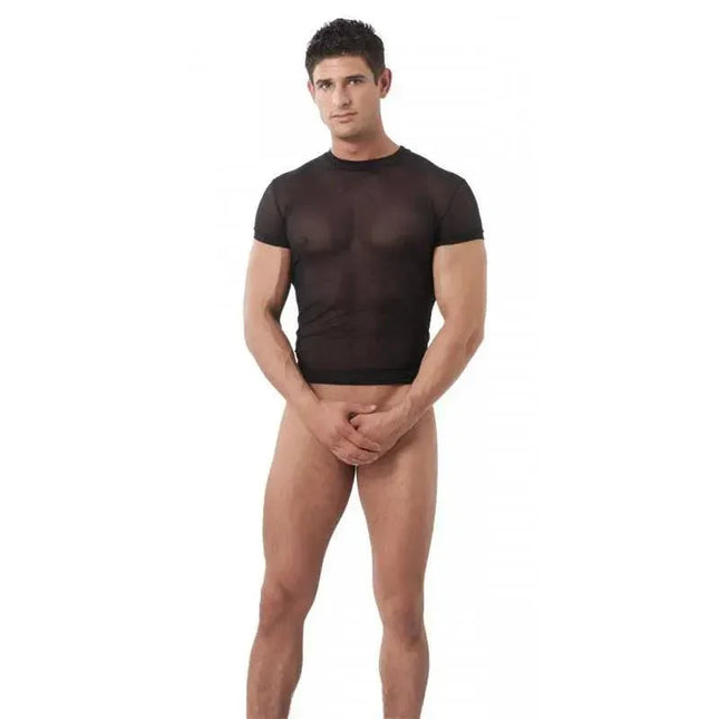 Fishnet Short Sleeve T-shirt Black S M