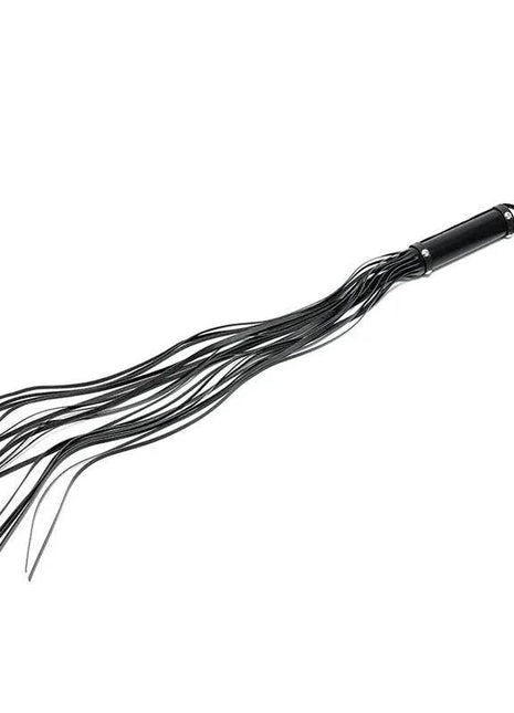 Handcrafted Flogger Leather 80cm with natural leather tails and ergonomic handle for intimate play
