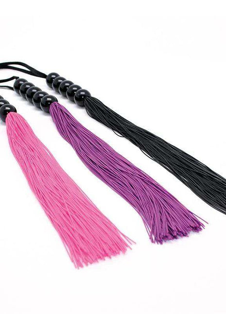 pink silicone flogger 38 cm for intimate sensory play