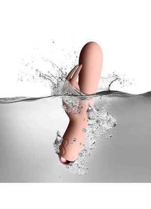 Pink Rabbit Vibe 2 Motors dual motor vibrator in vibrant pink with ergonomic design and USB charging cable