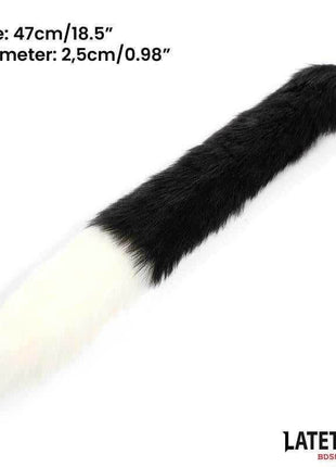 Fox Tail Anal Plug with 40 cm Black and White Tail