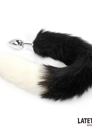 Fox Tail Anal Plug with 40 cm Black and White Tail