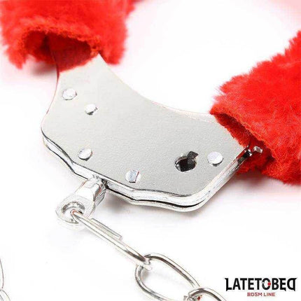 Fur Ankle Cuffs Red