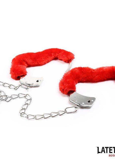 Fur Ankle Cuffs Red