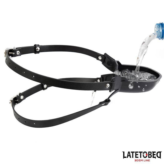 Gag with Drinker Black Adjustable
