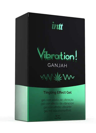 Ganjah Exciting and Vibration Gel 15ml bottle with cannabis flavor and warming, cooling, vibration effects for intimate pleasure
