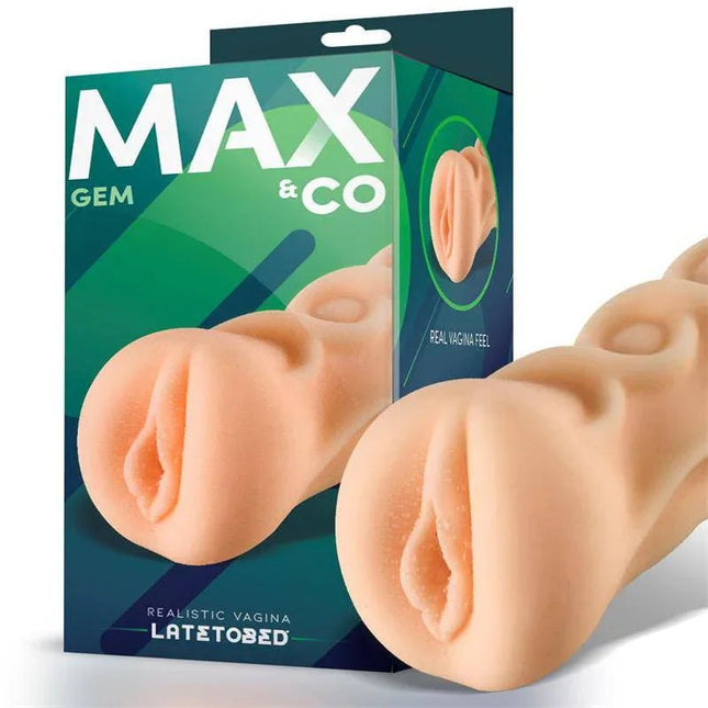 Compact Gem male masturbator with realistic vaginal opening made from soft TPE material for intense solo pleasure