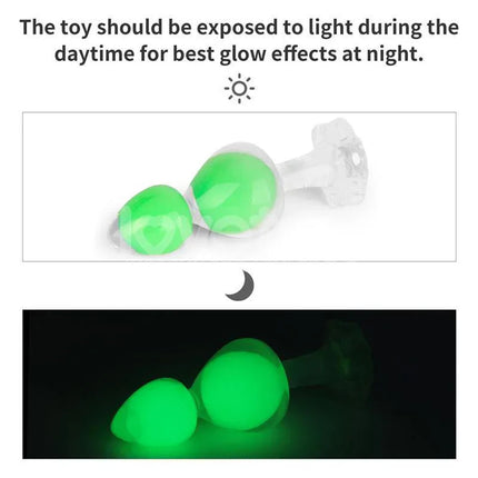 Gemoria Silicone Butt Plug with Glow in Dark Feature
