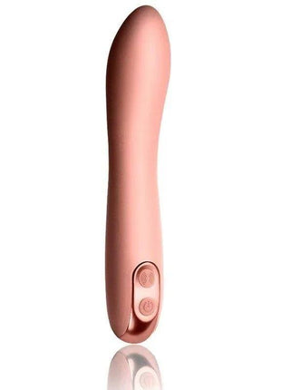 Giamo Vibe Baby Pink premium curved vibrator in baby pink silicone with powerful motor and 10 vibration modes