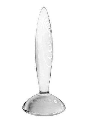 Glass Butt Plug with Sparkling Crystal for Temperature Play