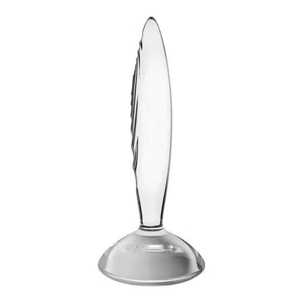 Glass Butt Plug with Sparkling Crystal for Temperature Play