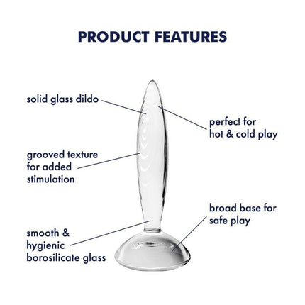 Glass Butt Plug with Sparkling Crystal for Temperature Play