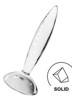 Glass Butt Plug with Sparkling Crystal for Temperature Play