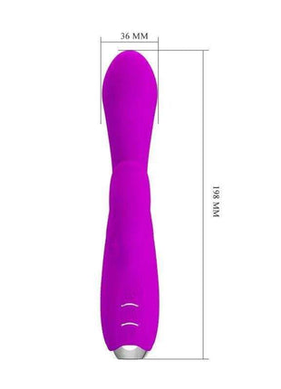 Gloria Vibe with tongue USB, a bright magenta silicone vibrator with a rounded tongue-like tip and silver base