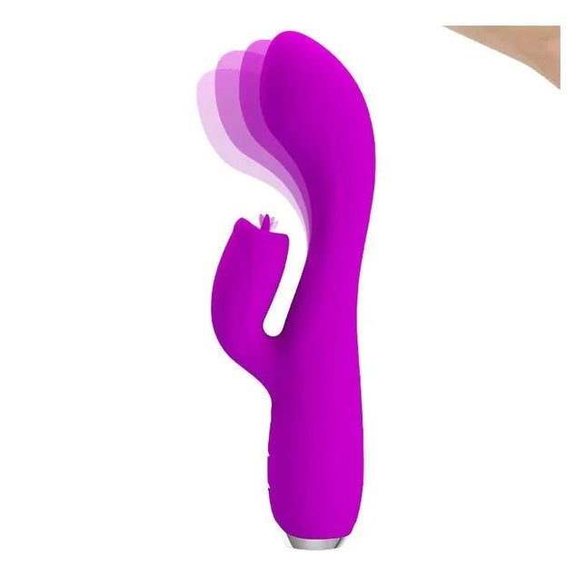 Gloria Vibe with tongue USB rechargeable silicone waterproof vibrator for ultimate pleasure