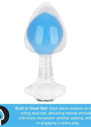 Glow in the Dark Butt Plug - Gemoria Steel Ball Design