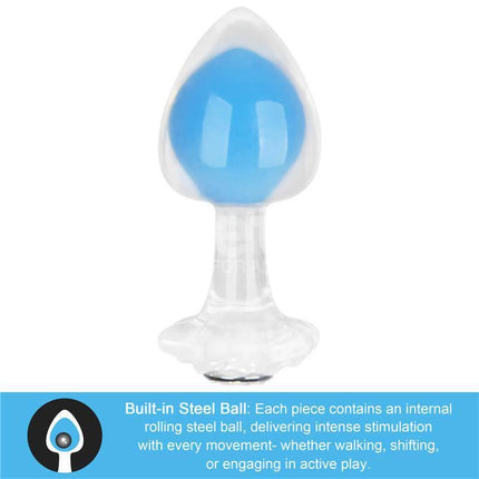 Glow in the Dark Butt Plug - Gemoria Steel Ball Design