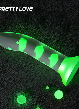 Glow in the Dark Dildo with Suction Cup and Harness