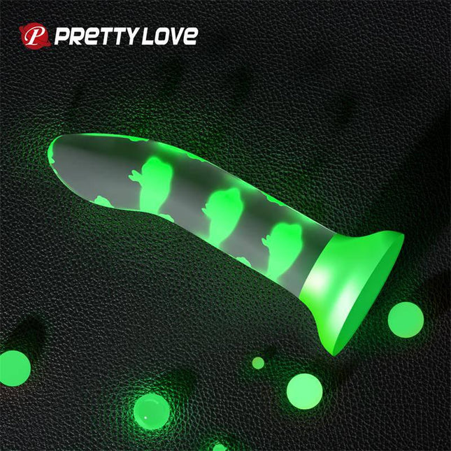Glow in the Dark Dildo with Suction Cup and Harness
