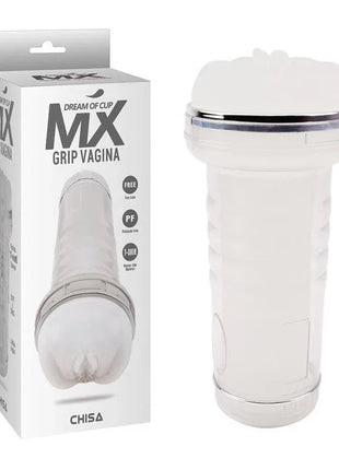 Grip Vagina lifelike masturbator with realistic texture and compact design, featured with packaging.