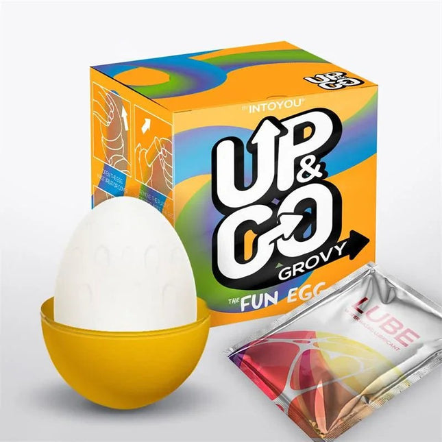 Yellow Grovy Masturbator Egg made of elastic material for enhanced pleasure and comfort