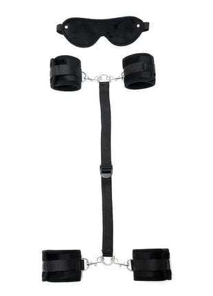 Hand to Ankle Cuffs with Mask Adjustable Black