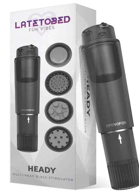 Heady Stimulator Multi-Head Black device with interchangeable heads